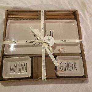Rae Dunn brand new with tags gift box, sushi wasabi, ginger serving plates!